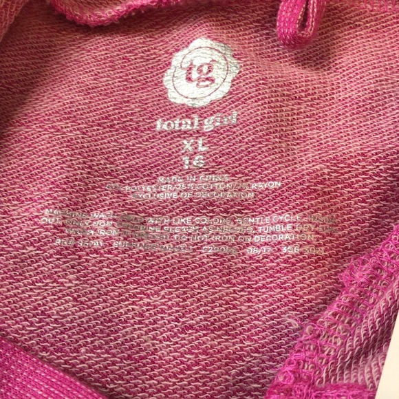 TG Total Girl Pink Graphic Print Hoodie Top - Picture 7 of 7